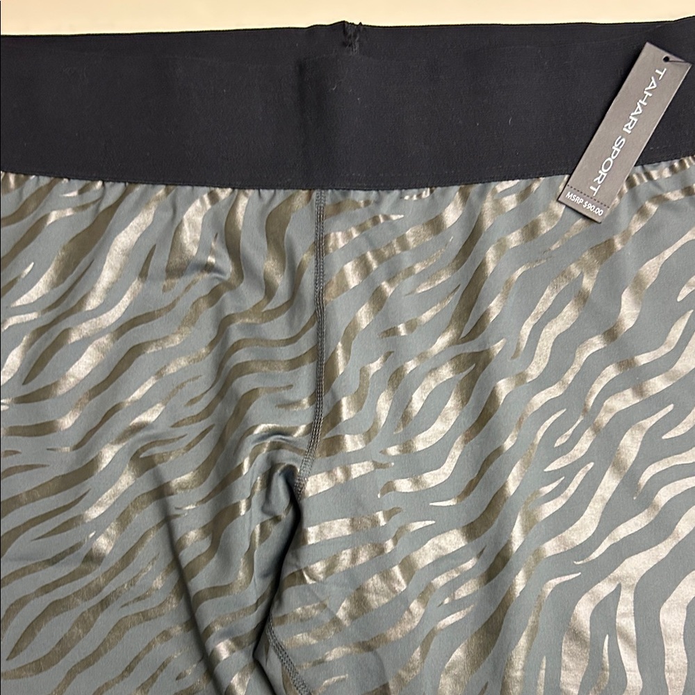 Tahari Sport Zebra Print Leggings 2X